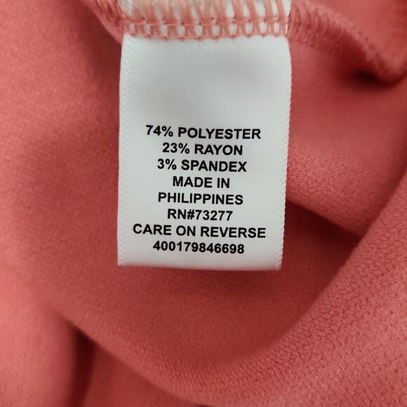 Elle Pink & Black Sleeveless Knee Length Dress Size SM Peter Pan Collar Pleated - Picture 9 of 10